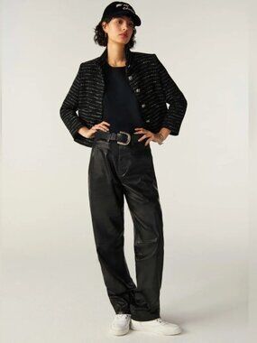 Ba&sh Lady Crop Box Jacket Black Size 3 (L/US 10)